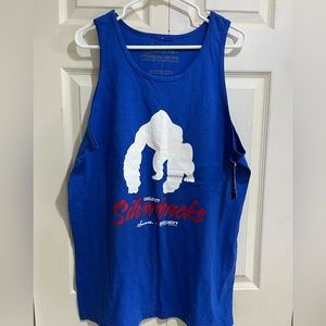 Success Men’s Royal Blue Printed Round-neck Tank Top in Size Large